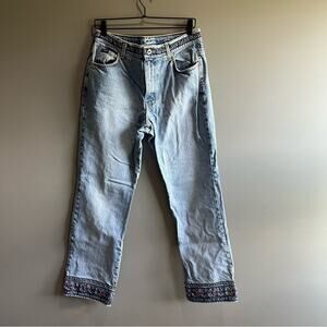 Vintage Express Bleus Denim Jeans with Embroidered Detail
